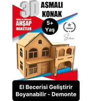 Özel Üretim 3 Boyutlu Minyatür Ham Ahşap Maket Boyanabilir Eğitici Öğretici Motor Beceri Hobi Oyun
