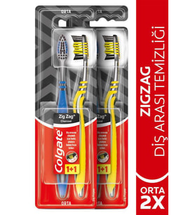 Colgate ZigZag Charcoal Diş Arası Temizliği Orta Diş Fırçası 1+1 X 2 