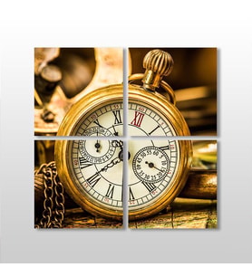Saat Gold  Kanvas Tablo 70x70cm (Karışık)