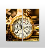 Saat Gold  Kanvas Tablo 70x70cm (Karışık)