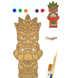 Totem Etnik Büyük Boy Ahşap Boyama Tuval Seti Hediye Hobi Kiti Büyük Boy 30 cm