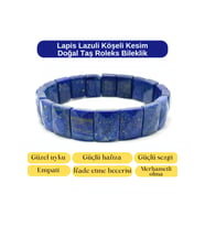 SERTİFİKALI Lapis Lazuli Köşeli Kesim Doğal Taş Roleks Bileklik