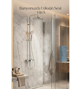 Vitr A Bliss Round 240 Duş Sistemi - Krom A45788