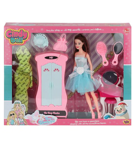 02453 Cindy Doll Dolaplı Makyaj Masalı Bebek -FABBATOYS
