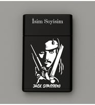 Jack Sparrow Desenli Metal Tabaka – Kişiye Özel İsimli Hediyelik