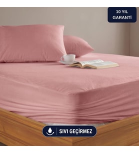 Pudra Sıvı Geçirmez Alez - Tek-Çift Kişilik Alez - Mikrofiber Kumaş - Fitted(Yatağı Saran) Alez - Yatak Koruyucu Alez-Çarşaf(160x200)
