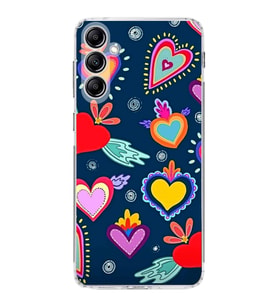 PrintiFy Samsung Galaxy M34 ile Uyumlu 1mm Slim Fit Retro Colors 3 Baskılı Şeffaf  Kılıf