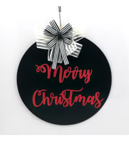 Lora Davet Ahşap Kapı Süsü Merry Christmas (1 Adet) Siyah - 54298