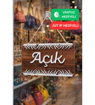 Üç Katlı Çimen Modern Açık/Kapalı Tabelası - Tesbih