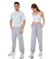 Vishenka Unisex 3 İplik Bol Kesim Cepli Gri Renk Eşofman Altı