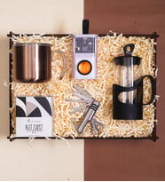 Premium Hediye Kutusu & Bluetooth Hoparlör, French Press, İsveç Çakısı, Çelik Kupa