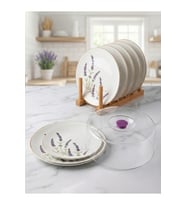 Lavender Serisi 8 Parça Fanuslu Kek Pasta Takımı