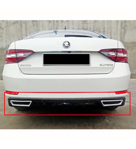 Skoda Superb Difüzör Parlak Siyah Plastik 2015 2016 2017 2018 2019 Arka-difizör-bodykit-ek-karlık