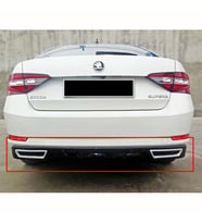 Skoda Superb Difüzör Parlak Siyah Plastik 2015 2016 2017 2018 2019 Arka-difizör-bodykit-ek-karlık