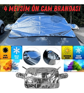 Oto Ön Cam Brandası Aynalara Geçme Araç Camı Buzlanma Önleyici Branda Cam Üstü Kar Buz Örtüsü 155x90