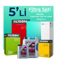 Filtron Renault Trafic 1.6 Dizel Filtre Bakım Seti Liqui Moly Motor Yağlı (2014-2019) 5 Li