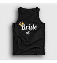 Presmono Unisex Beyaz The Bride Gelin Düğün Evlilik Atlet 534340tt (Siyah)