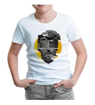 Sculpture Head in Wavy Style Beyaz Çocuk Tshirt