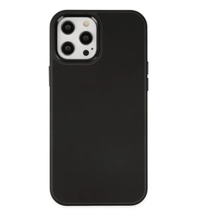 Apple iPhone 12 Pro Max Uyumlu Kılıf Asya Deri Silikon - Siyah