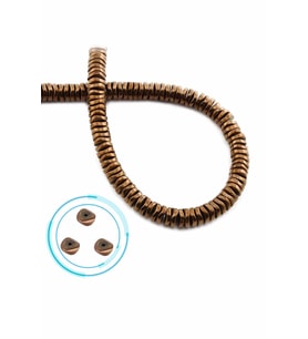Hematit Doğal Taş Parlak Kahverengi Rondela Kesim 6x1mm Dizi [AA]