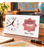 Arapça Öğretmenine İsme Özel Masa Saati