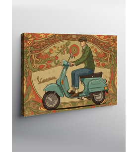 Kanvas Tablo Vintage Vespa Gezisi