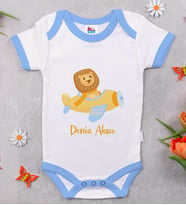 BK Kids Kişiye Özel Mavi Bebek Body Zıbın - Model 188