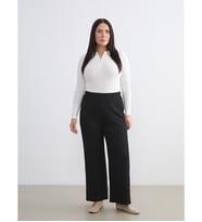 LCW EVERYDAY Siyah Beli Lastikli Dokulu Kadın Pantolon