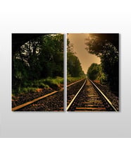 Tren Rayları Kanvas Tablo 120x110cm (Karışık)