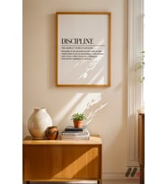 Discipline Tanım Posteri, Ahşap Çerçeveli Duvar Tablosu - Motivasyon Hediyesi