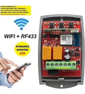 Dünyanın Her Yerinden Cep Telefon Ile Garaj Kapısını Açıp Kapatan Wifi Modül (Kumanda Ilede Açıp Kapatır)