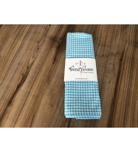 KÜÇÜK PİTİKARE AÇIK MAVİ ÇOK AMAÇLI ÖRTÜ (45cmX70cm) (Krem)