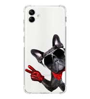 PrintiFy Samsung Galaxy A04 Uyumlu Köpek 2 Baskılı Şeffaf Köşe Korumalı Antişok Kılıf