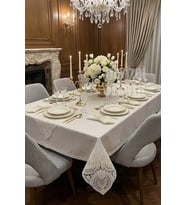 12 Kişilik Masa Örtüsü Takımı, Masa Seti 12 Kişilik 26 Parça 160x220cm