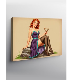 Kanvas Tablo Klasik Pin-Up Kadın