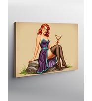 Kanvas Tablo Klasik Pin-Up Kadın
