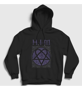 Presmono Unisex Siyah Roses Him Kapüşonlu Sweatshirt 81191tt