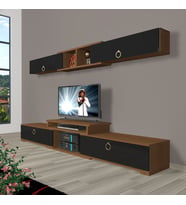 Decoraktiv Flex 5 Mdf Gold Tv Ünitesi Tv Sehpası - Ceviz Siyah (Siyah - Ceviz)
