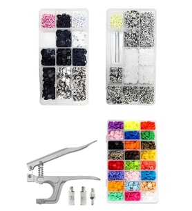 503 Adet Set Plastik Metal Kapaklı Çıt Çıt ve El Pensesi Çakım Seti 9.5mm-10.5mm-12.5mm