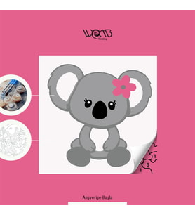 Sevimli Koala Sayılarla Boyama Seti 20x20