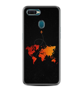 Oppo A5S A15 A16 A54 A55 A73 A74 Kılıf Desemli Silikon İz Bırakan Uçak 1778
