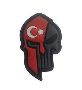 Single Sword Kuru Kafa Plastik Patch - Peç SİYAH