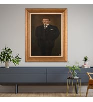 Altın Varaklı Çerçeveli Paspartulu Atatürk Tablo DC0557 (Gold)
