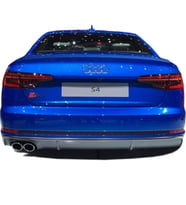 Audi A4 B9 2016 Sonrası S4 Soldan Çift Çıkış Arka Tampon Eki - Difüzör (Plastik) (Standart)
