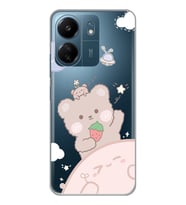 Xiaomi Redmi 13C Uyumlu Tatlı Ayıcık Desenli Şeffaf Telefon Kılıfı