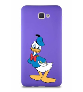 Samsung Galaxy J7 Prime 2 Soft Premier Kapak Donald Duck-D Tasarımlı Silikon Kılıf - Mor (Şeffaf)
