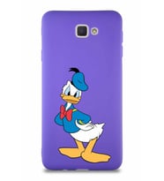 Samsung Galaxy J7 Prime 2 Soft Premier Kapak Donald Duck-D Tasarımlı Silikon Kılıf - Mor (Şeffaf)