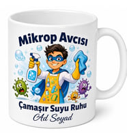Sürekli Temizlik Yapanlara Mikrop Avcısı Çamaşır Suyu Ruhu Kupa Bardak Hediye