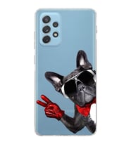 PrintiFy Samsung Galaxy A72 ile Uyumlu Köpek 2 Kamera Korumalı Şeffaf Kılıf
