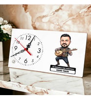 En Başarılı Saz Sanatçısı Müzisyen Erkek Karikatürlü Masa Saati